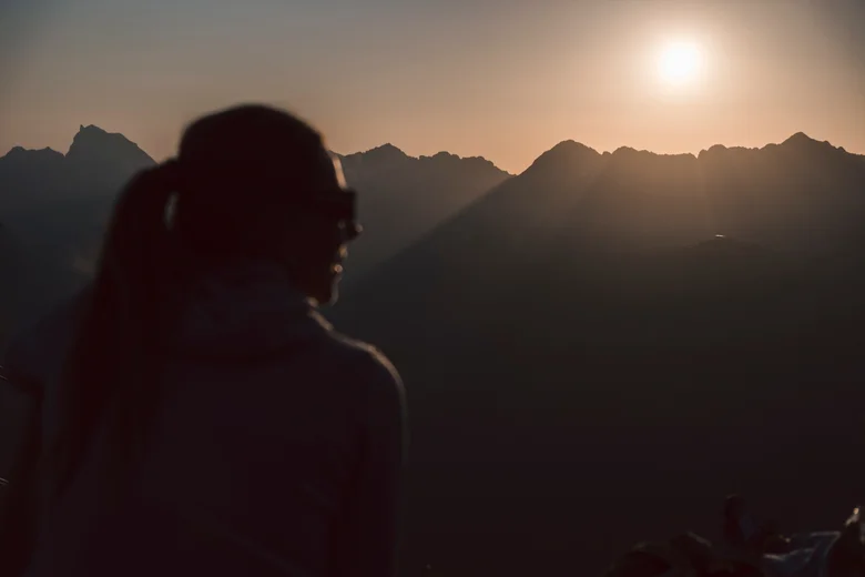 Lechweg Ausblick vom Rüfikopf auf die Berge