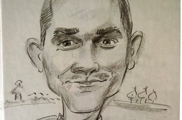 Karikaturzeichnung in Bleistift